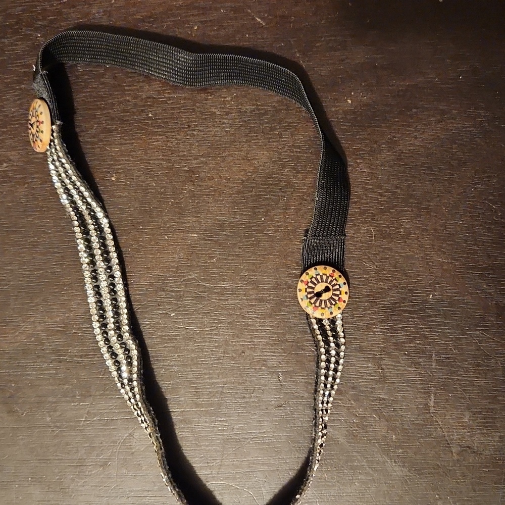 Sparkly black and silver headband